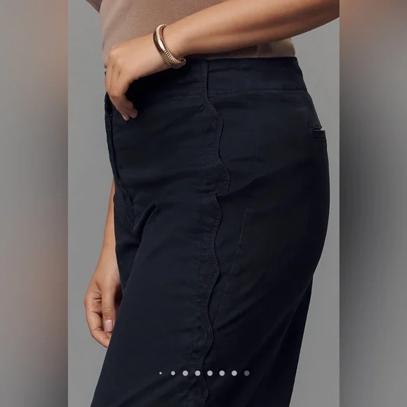 Anthropologie Maeve Scallop Wide-Leg Pants - Picture 3 of 15